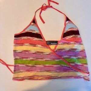 Missoni Pink and Green Striped Knit Top